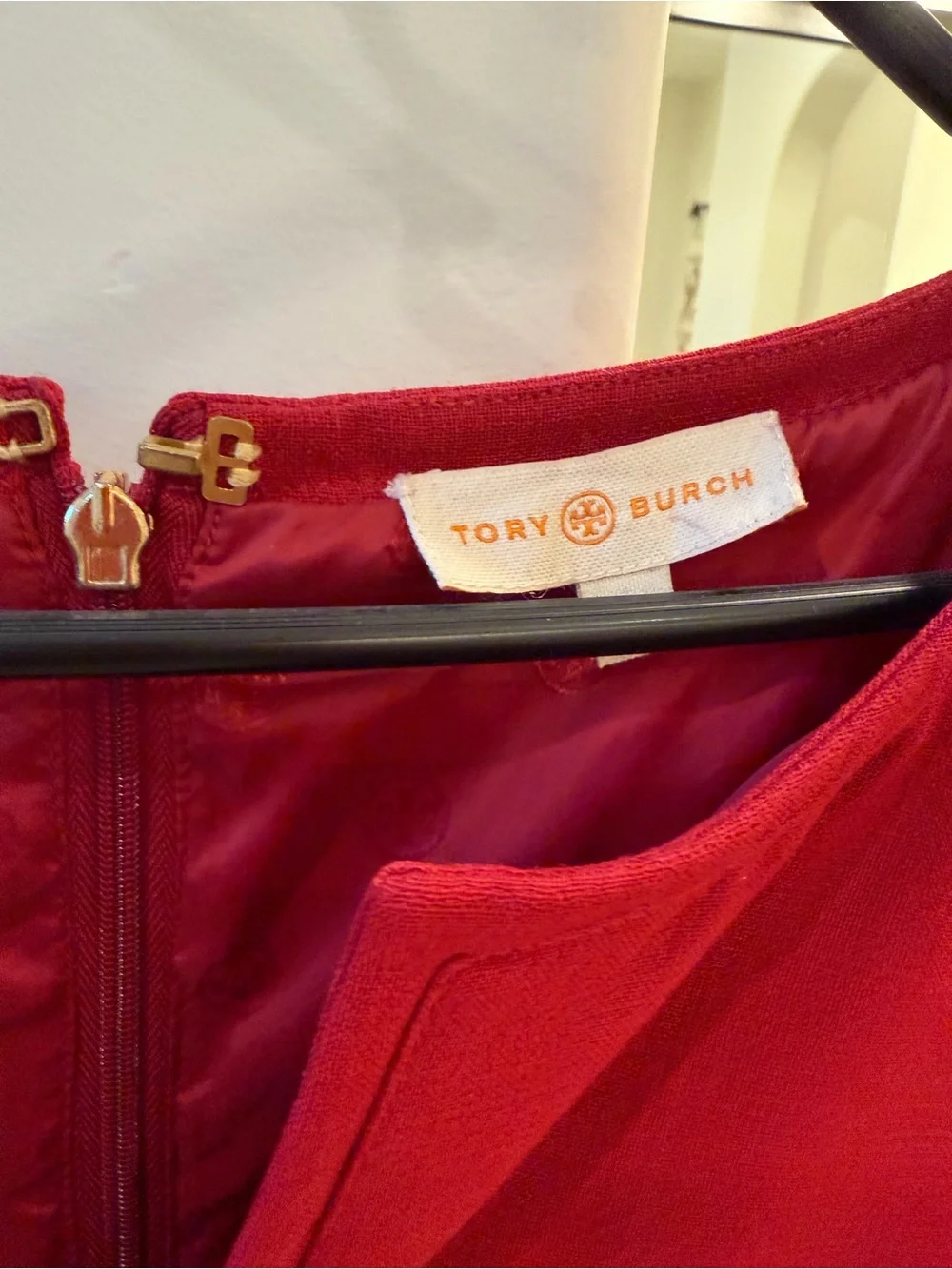 Tory Burch Crimson Short-Sleeve Sheath Dress